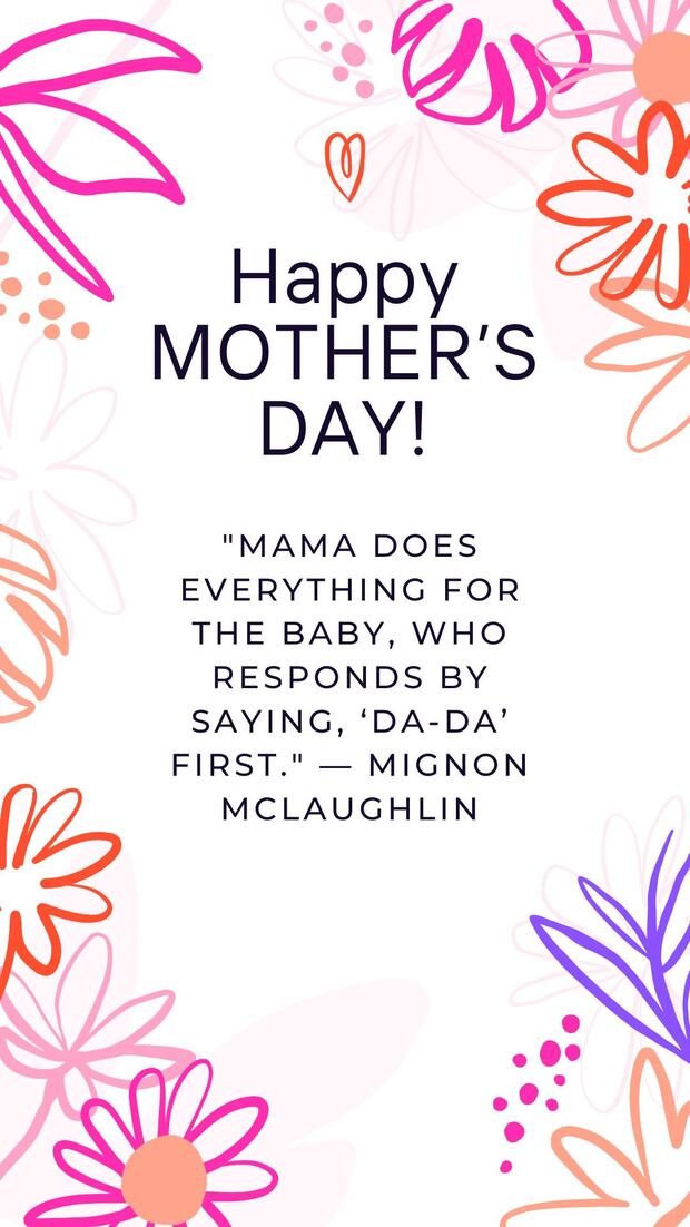 It's hard to be apart; please know you're in my heart! Happy Mother's Day, Mom! (Photo: Canva,com)