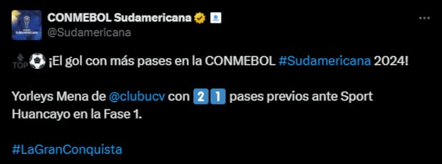 Publicación de la Conmebol sobre César Vallejo. (Captura: X)