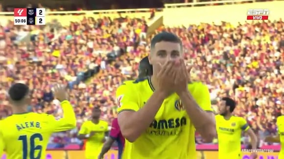 Santiago Comesaña puso el empate 2-2 en el Barcelona vs Villarreal. (Video: ESPN)